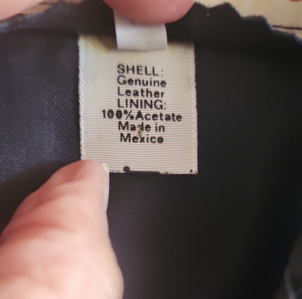 Black Leather Vest with Blue Embroidery - Picture 6 of 6
